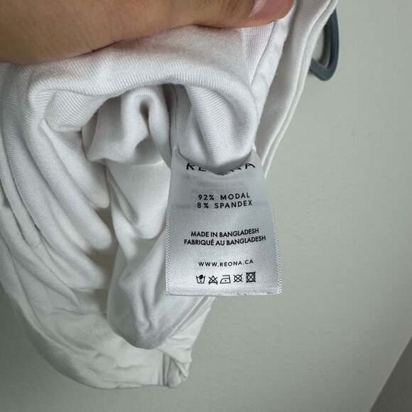 Re Ona White Signature Tank Crop L Stretchy Minimalist Contemporary Summer - Picture 11 of 11